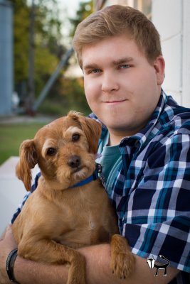 senior pictures with a pet, gibbon, mn